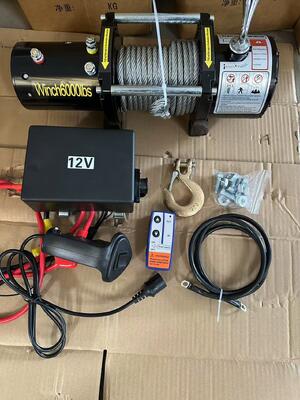IP55 Waterproof Synthetic Rope Winch 12V 24V DC Electric Winch Lightweight