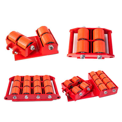 Small Heavy Duty Cargo Trolley Red Heavy Duty Machine Moving Skates