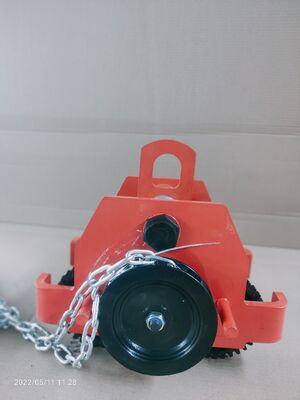 Push Type Monorail Hoist Trolley Flange Mounted Hand Geared Trolley With Embedded Bearing Wheels