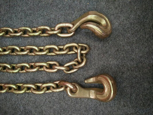 Heavy Duty G80 Binder Chain Galvanized Tie Down Chain Customzied With Bent Eye Hooks