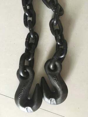 10mm*9m G80 Lifting Chain Black Chain With Heavy Duty Eye Hook