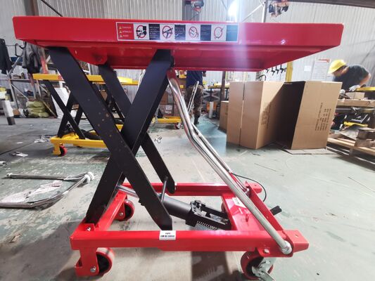 Manual Hydraulic Table Lift, Mobile Scissor Lift Table, Portable Hydraulic Lifting Cart for Warehouse Workshop