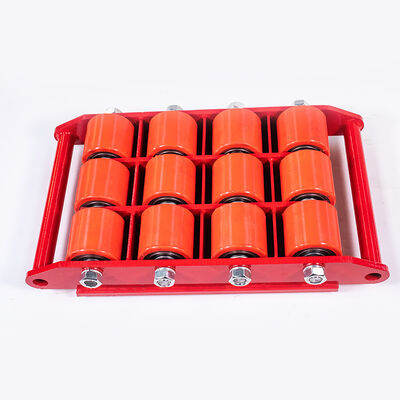 Straight / Rotating Heavy Duty Cargo Trolley Industrial Machinery Moving Skate With Bearing Steel Rollers