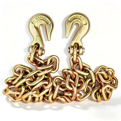 High Strength G80 Steel Chain CE Certified Lashing Chain 13mm With Grab Hooks
