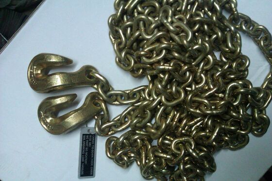 Wear Resistant Lifting Chain Sling 8mm*3m Heavy Duty Chain Sling With Bent Eye Hook