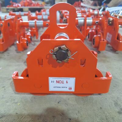 Anti Collision Manual Push Trolley I Beam Chain Block Trolley For Easy Lifting