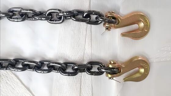 High Strength G80 Steel Chain CE Certified Lashing Chain 13mm With Grab Hooks