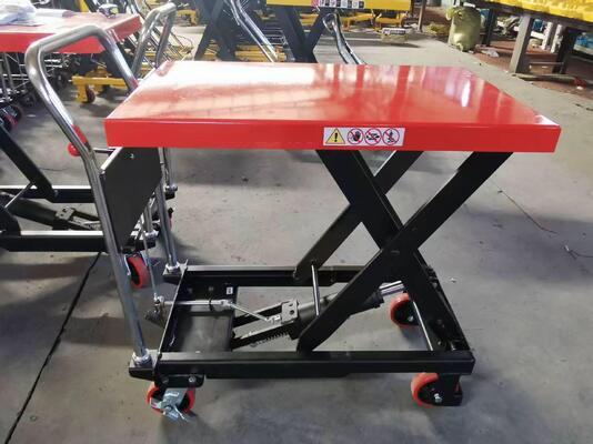 Manual Hydraulic Table Lift, Mobile Scissor Lift Table, Portable Hydraulic Lifting Cart for Warehouse Workshop